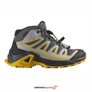 Bota junior Salomon X Ultra Mid Gtx | CASTLEROCK/BLACK/SPICY MU