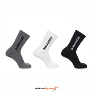 CALCETINES SALOMON EVERYDAY CREW | BLACK/WHITE/MED GREY MELA