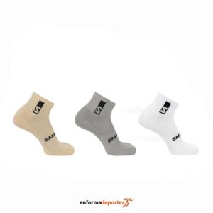 CALCETINES SALOMON  EVERYDAY ANKLE 3-PACK | VANILLA ICE/METAL/HAZELNU