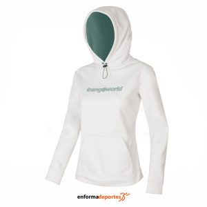 SUDADERA MUJER TRANGO POPPI | BLANCO/VERDE HOJA