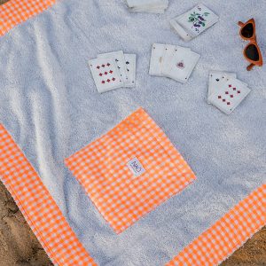 Toalla de Cuadros Naranja Flúor