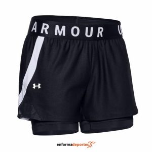 SHORT MUJER UNDER ARMOUR PLAY UP 2-IN-1 | BLACK / BLACK / WHITE