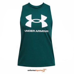 CAMISETA MUJER UNDER ARMOUR LIVE SPORTSTYLE GRAPHIC TANK | HYDRO TEAL/WHITE