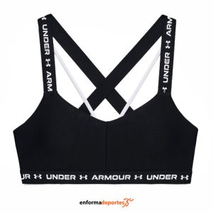 TOP MUJER UNDER ARMOUR CROSSBACK LOW | BLACK/WHITE/WHITE