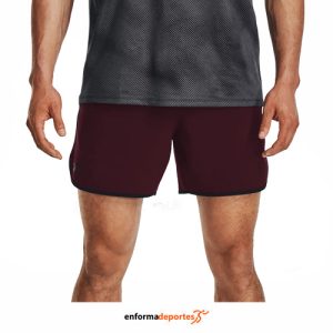 PANTALON CORTO UNDER ARMOUR  HIIT WOVEN 6IN SHORTS | DARK MAROON/BLACK