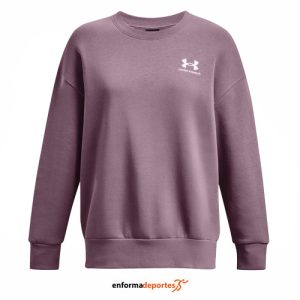 SUDADERA MUJER UNDER ARMOUR ESSENTIAL FLC OS CREW | MISTY PURPLE/WHITE