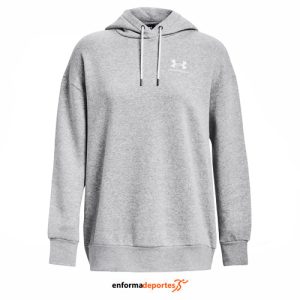 SUDADERA UNDER ARMOUR ESSENTIAL FLC OS HOODIE | MOD GRAY LIGHT HEATHER/WH
