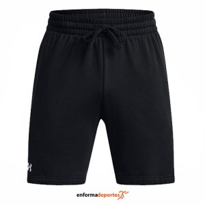 PANTALON CORTO HOMBRE UNDER ARMOUR  RIVAL FLEECE SHORTS | BLACK/WHITE