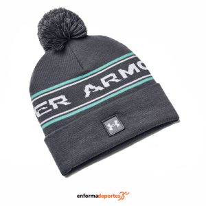 GORRO HOMBRE UNDER ARMOUR HALFTIME POM BEANIE | PITCH GRAY/HALO GRAY