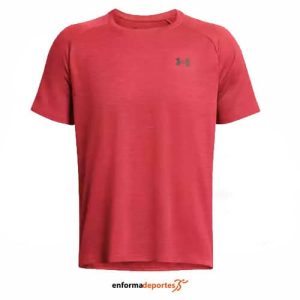CAMISETA HOMBRE UNDER ARMOUR TECH TEXTURED SS | RED SOLSTICE/BLACK
