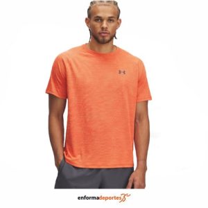 CAMISETA HOMBRE UNDER ARMOUR TECH TEXTURED SS | FIRE/ARES RED/CASTLEROCK