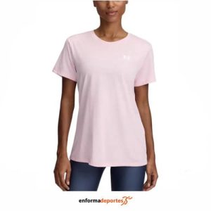 CAMISETA MUJER UNDER ARMOUR TECH SSC- TWIST | PRIME PINK/WHITE